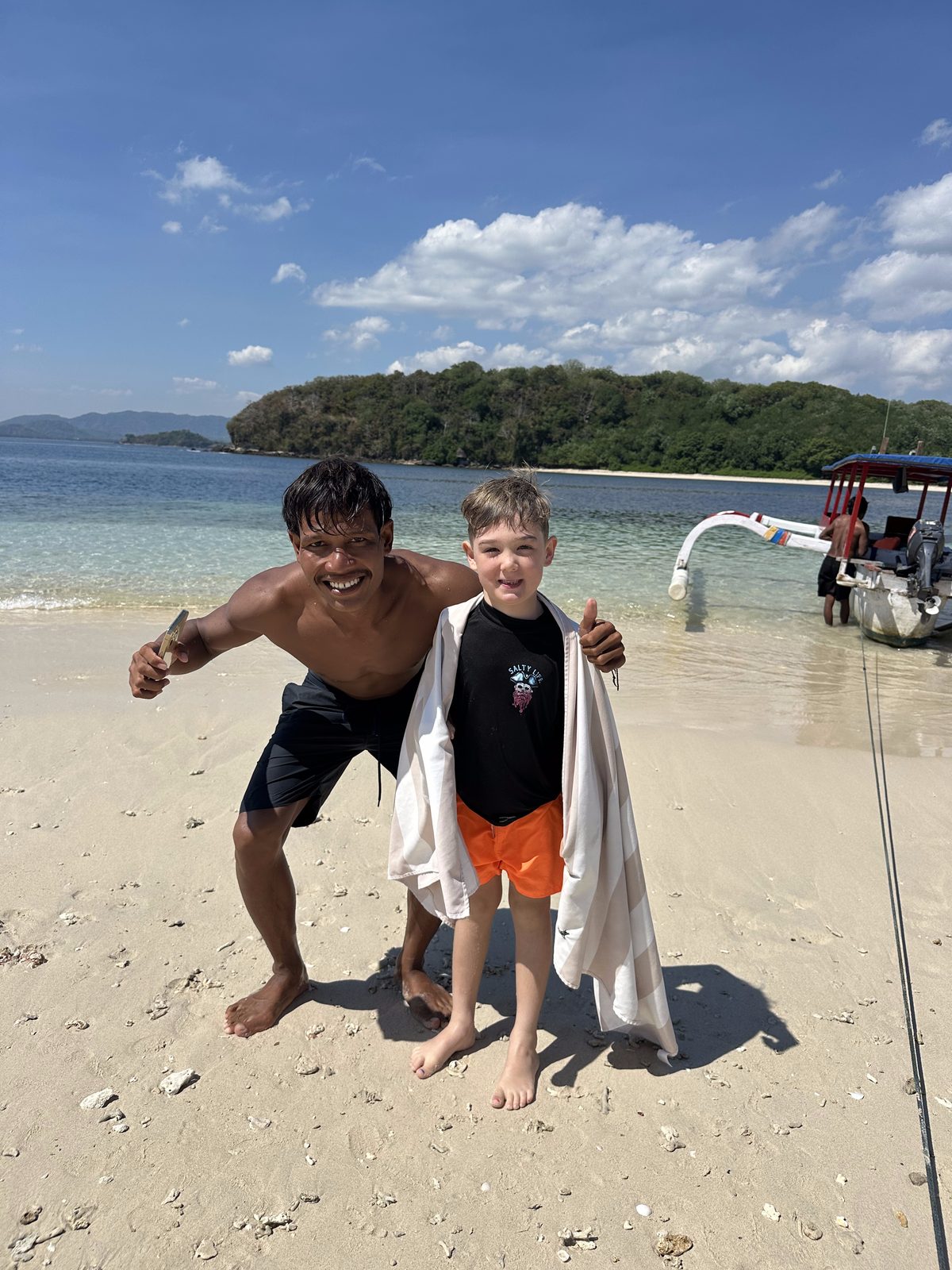 Wawan with a student after a surf lesson in Lombok