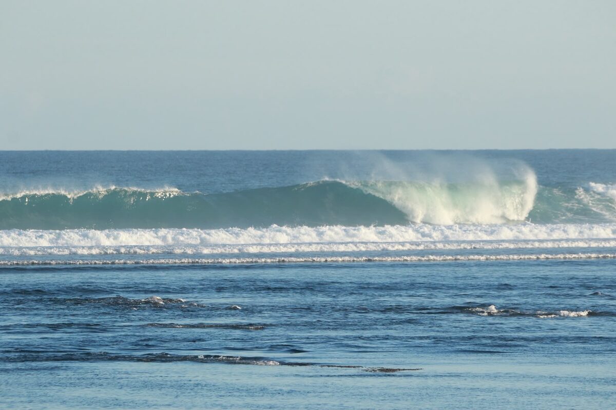 Wave breaking at a Lombok surf spot